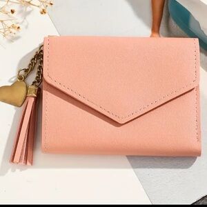 New 1pc Heart Charm Tassel Wallet